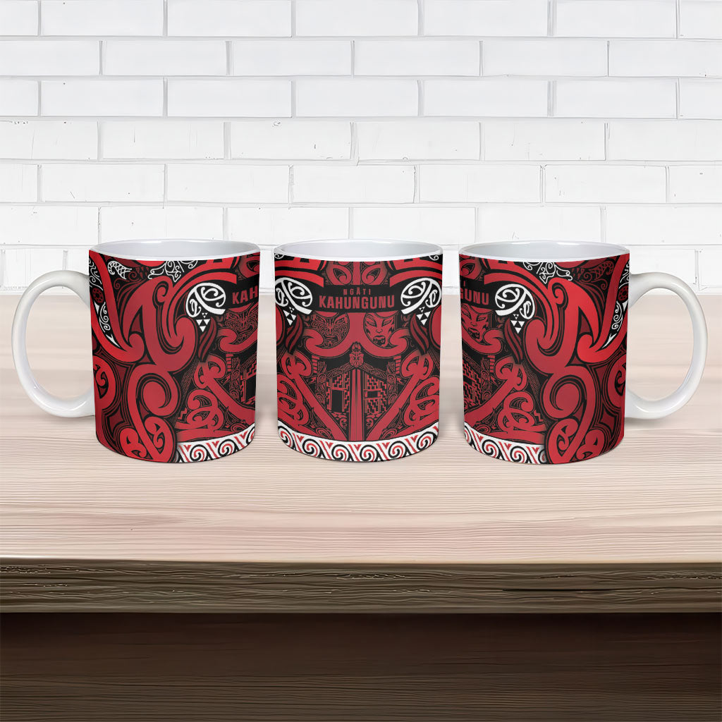 Aotearoa Iwi Ngati Kahungunu Ceramic Mug Maori Wharenui House Tribal Pattern LT9 - Polynesian Pride