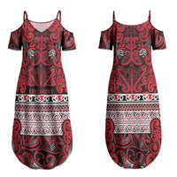 Aotearoa Iwi Ngati Kahungunu Couples Matching Summer Maxi Dress and Long Sleeve Button Shirt Maori Wharenui House Tribal Pattern LT9 - Polynesian Pride
