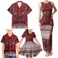 Aotearoa Iwi Ngati Kahungunu Family Matching Tank Maxi Dress and Hawaiian Shirt Maori Wharenui House Tribal Pattern LT9 - Polynesian Pride