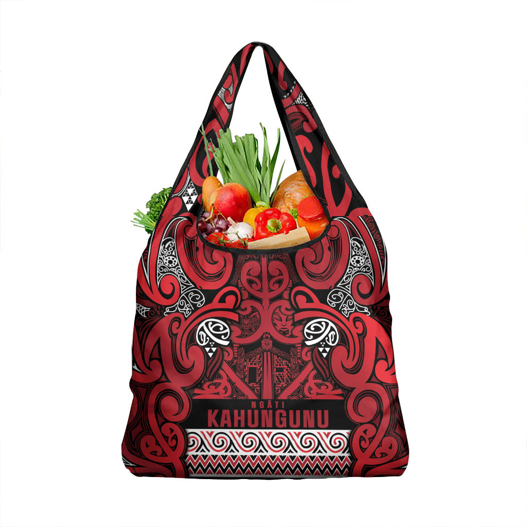 Aotearoa Iwi Ngati Kahungunu Grocery Bag Maori Wharenui House Tribal Pattern LT9 1-pack One Size Dark red - Polynesian Pride