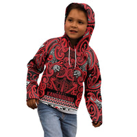 Aotearoa Iwi Ngati Kahungunu Kid Hoodie Maori Wharenui House Tribal Pattern LT9 - Polynesian Pride