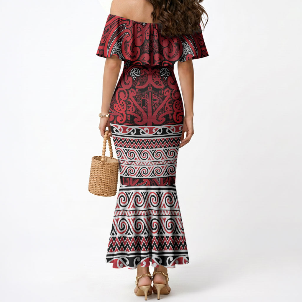 Aotearoa Iwi Ngati Kahungunu Mermaid Dress Maori Wharenui House Tribal Pattern LT9 - Polynesian Pride