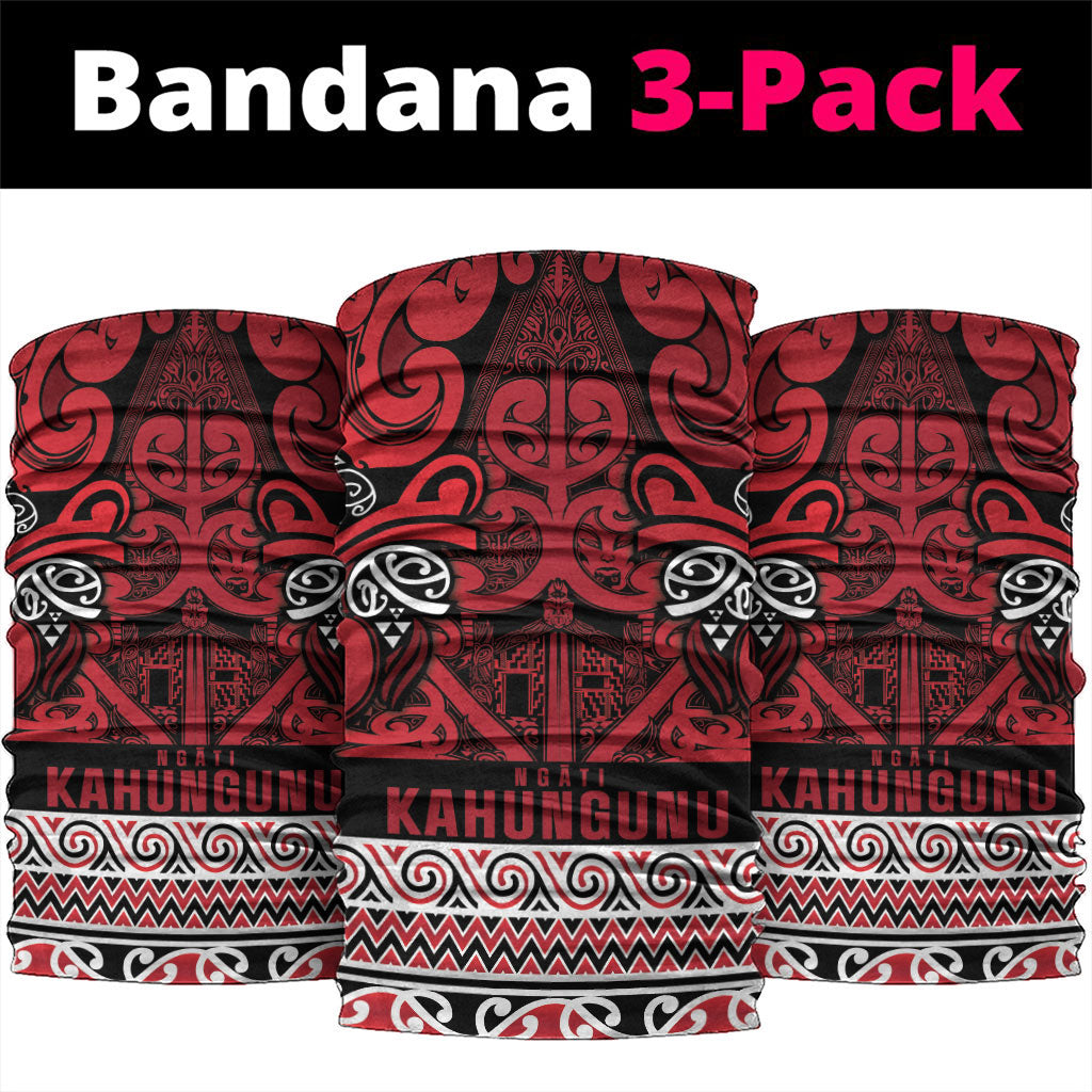 Aotearoa Iwi Ngati Kahungunu Neck Gaiter Maori Wharenui House Tribal Pattern LT9 package One Size: 25*50cm Dark red - Polynesian Pride