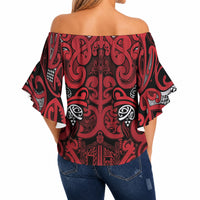 Aotearoa Iwi Ngati Kahungunu Off Shoulder Wrap Waist Top Maori Wharenui House Tribal Pattern LT9 - Polynesian Pride