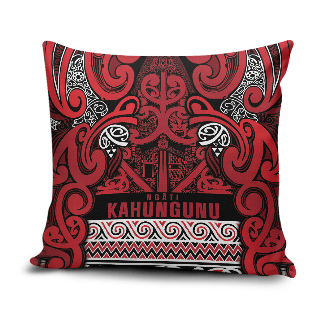 Aotearoa Iwi Ngati Kahungunu Pillow Cover Maori Wharenui House Tribal Pattern LT9 Dark red - Polynesian Pride