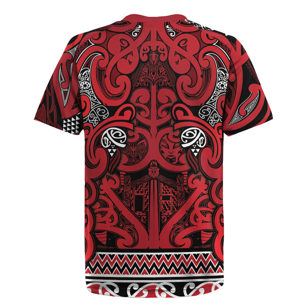 Aotearoa Iwi Ngati Kahungunu Rugby Jersey Maori Wharenui House Tribal Pattern LT9 - Polynesian Pride