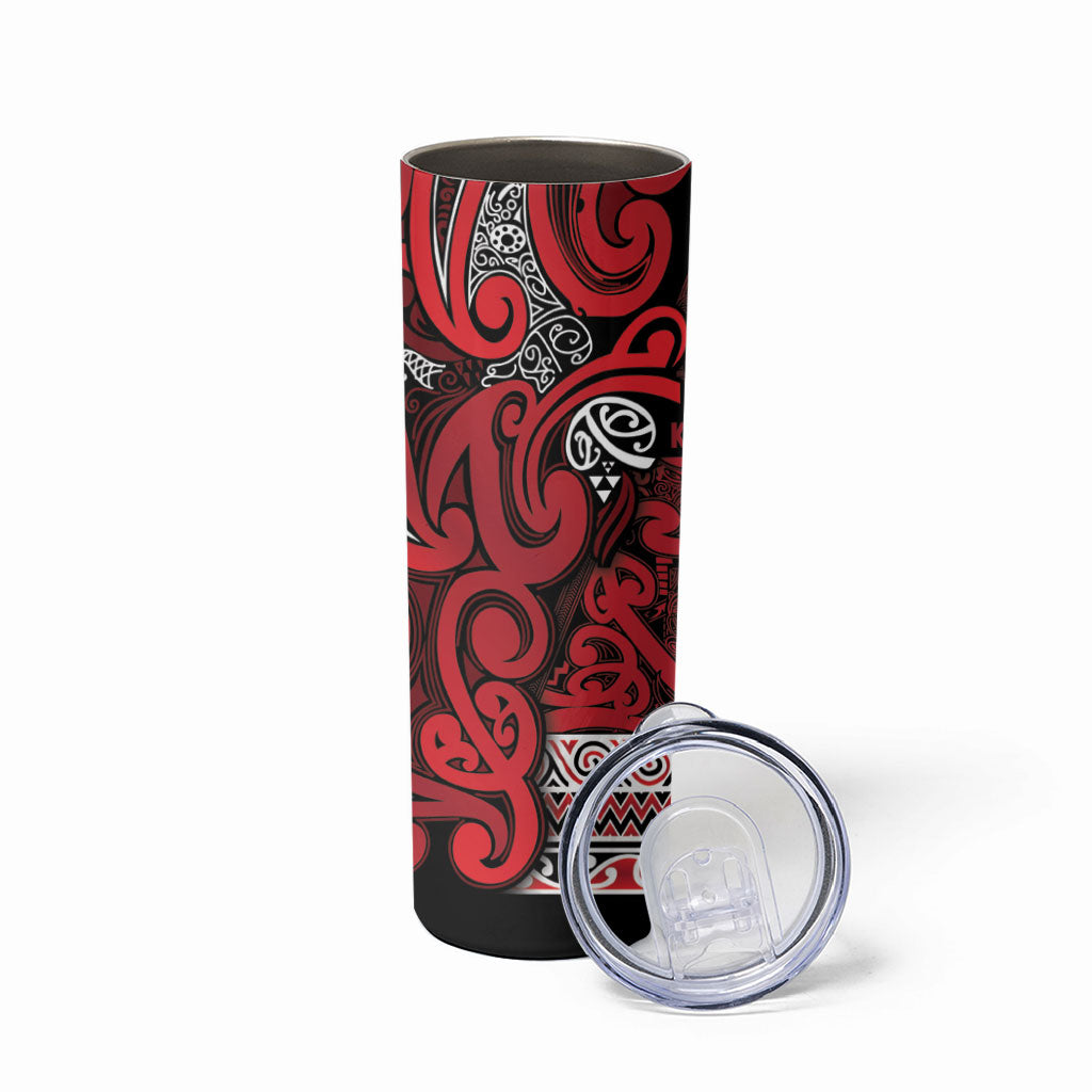 Aotearoa Iwi Ngati Kahungunu Skinny Tumbler Maori Wharenui House Tribal Pattern LT9 - Polynesian Pride