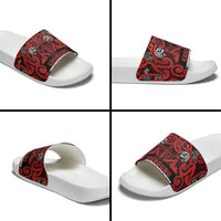 Aotearoa Iwi Ngati Kahungunu Slide Sandals Maori Wharenui House Tribal Pattern LT9 - Polynesian Pride