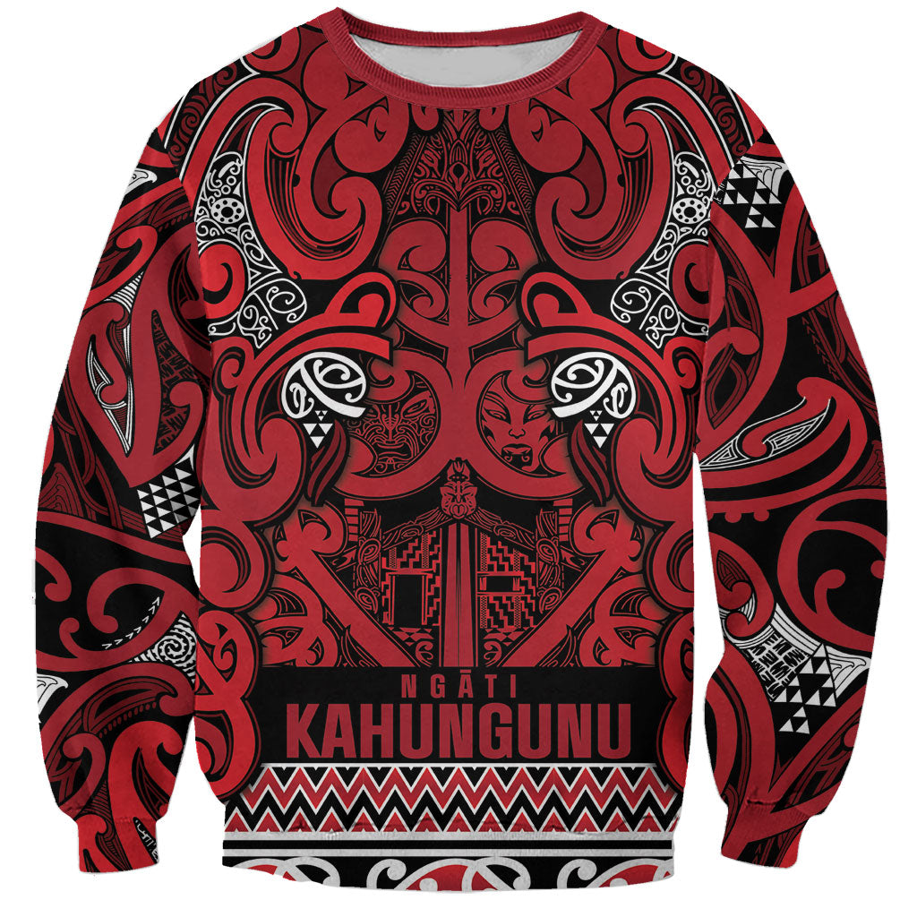 Aotearoa Iwi Ngati Kahungunu Sweatshirt Maori Wharenui House Tribal Pattern LT9 Unisex Dark red - Polynesian Pride