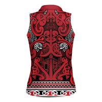 Aotearoa Iwi Ngati Kahungunu Women Sleeveless Polo Shirt Maori Wharenui House Tribal Pattern LT9 - Polynesian Pride