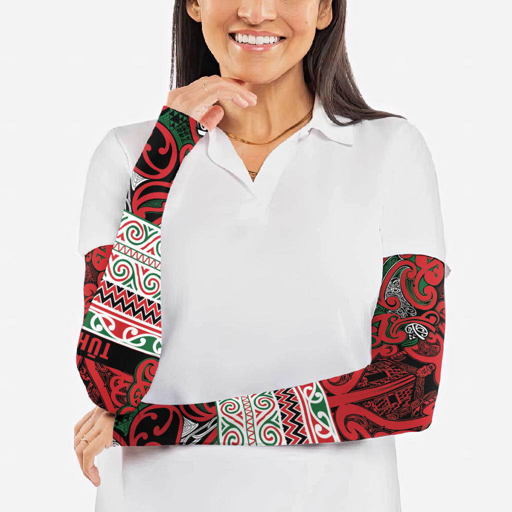 Aotearoa Iwi Tuhoe Arm Sleeves Maori Wharenui House Tribal Pattern LT9 - Polynesian Pride
