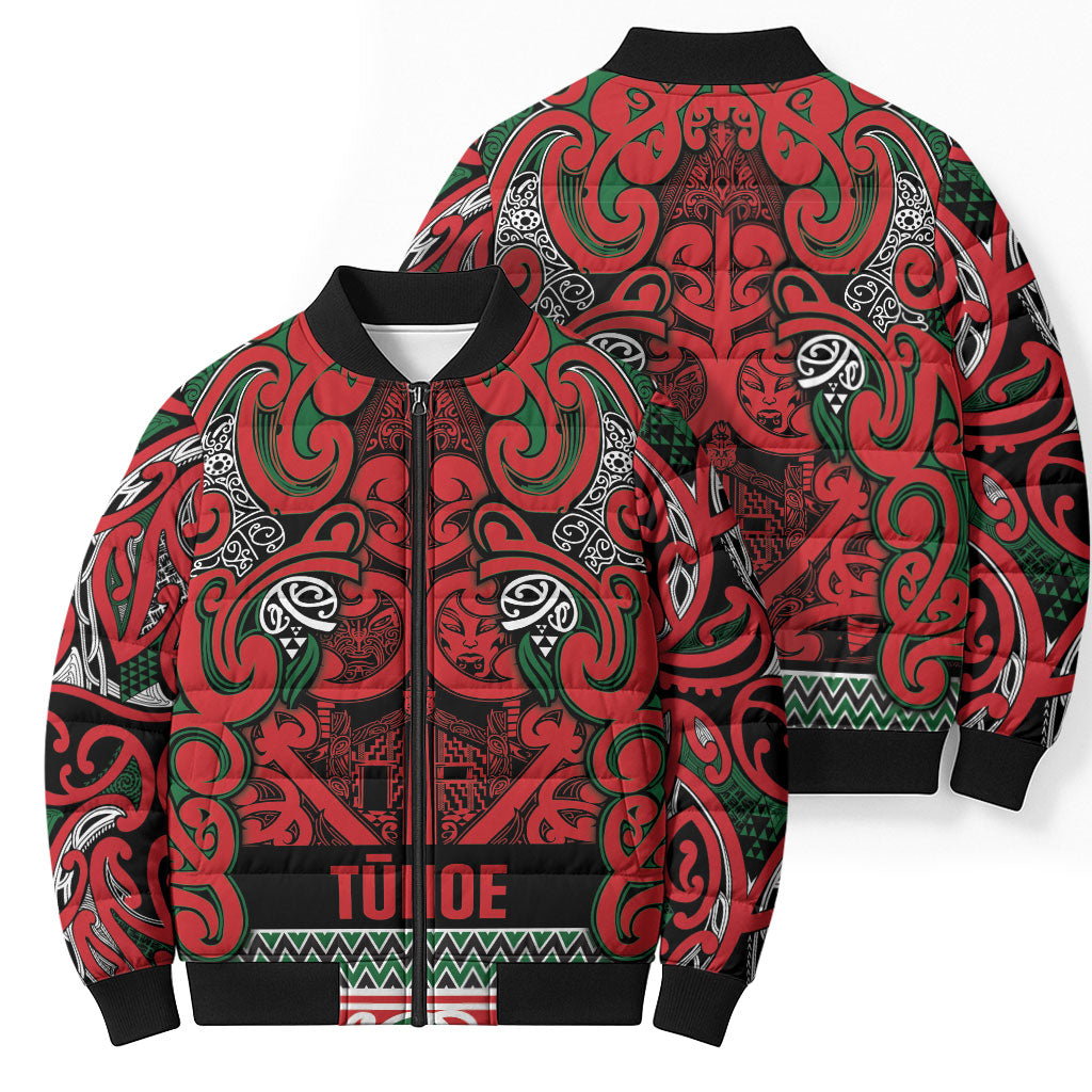 Aotearoa Iwi Tuhoe Bomber Puffer Jacket Maori Wharenui House Tribal Pattern LT9 - Polynesian Pride