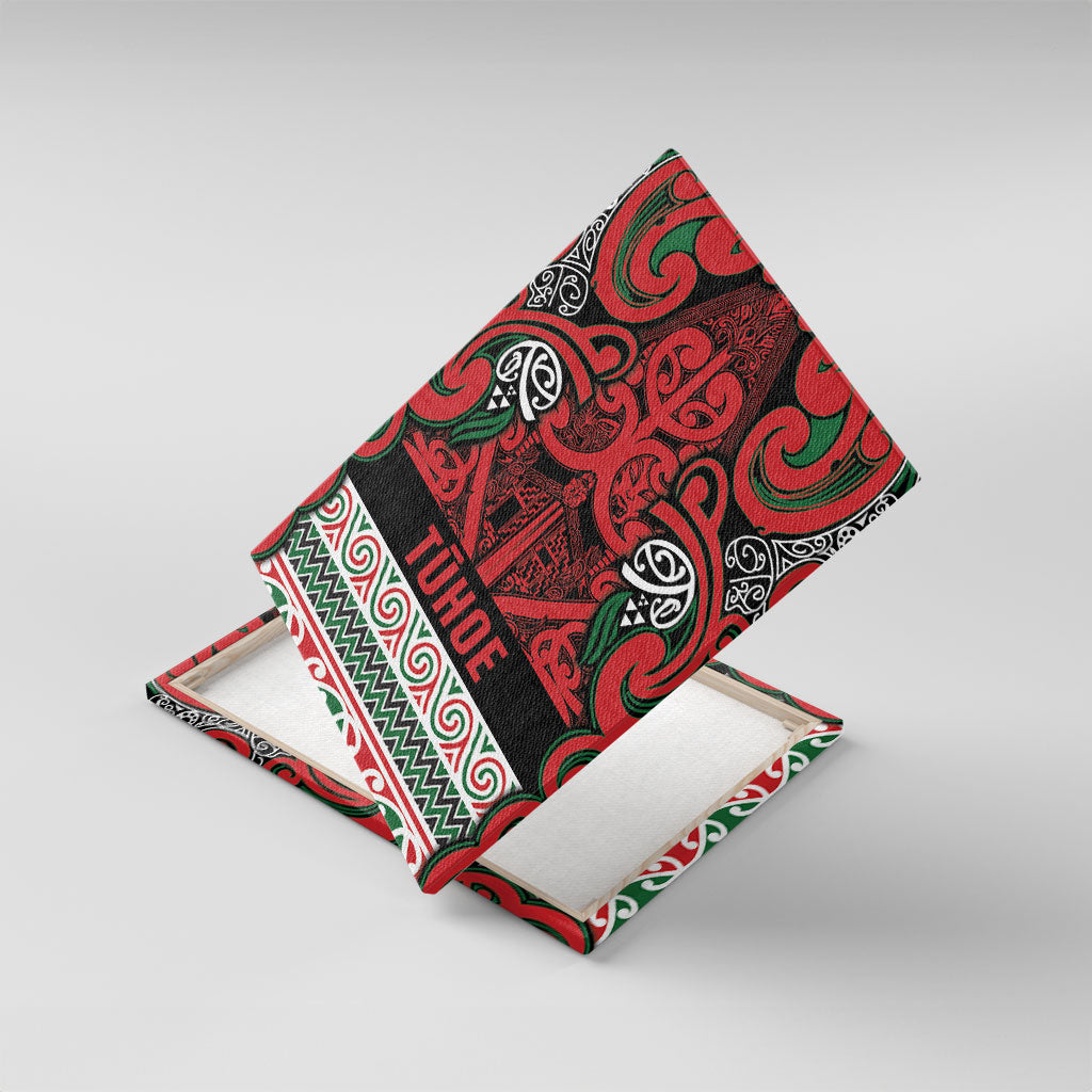 Aotearoa Iwi Tuhoe Canvas Wall Art Maori Wharenui House Tribal Pattern LT9 With Frame Green Red - Polynesian Pride