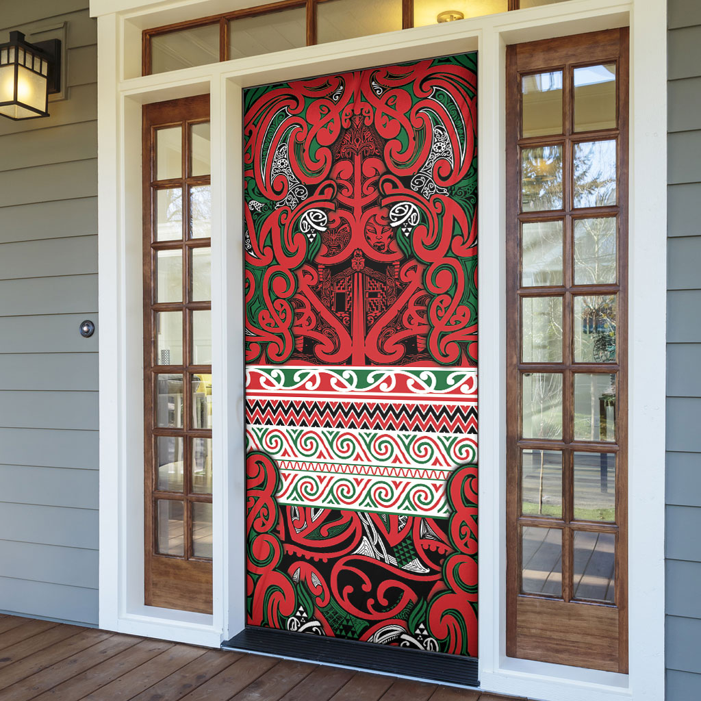 Aotearoa Iwi Tuhoe Door Cover Maori Wharenui House Tribal Pattern LT9 - Polynesian Pride