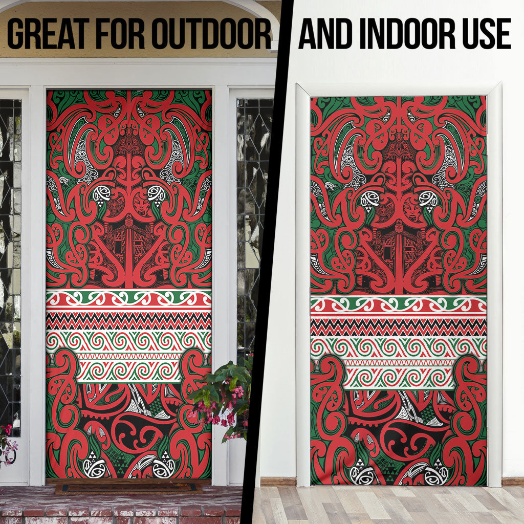 Aotearoa Iwi Tuhoe Door Cover Maori Wharenui House Tribal Pattern LT9 - Polynesian Pride