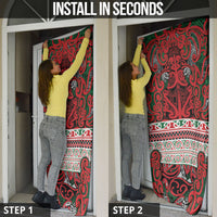 Aotearoa Iwi Tuhoe Door Cover Maori Wharenui House Tribal Pattern LT9 - Polynesian Pride