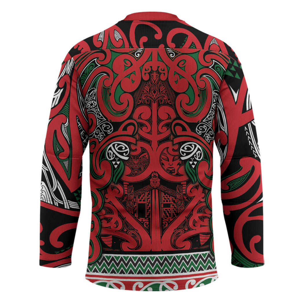 Aotearoa Iwi Tuhoe Hockey Jersey Maori Wharenui House Tribal Pattern LT9 - Polynesian Pride