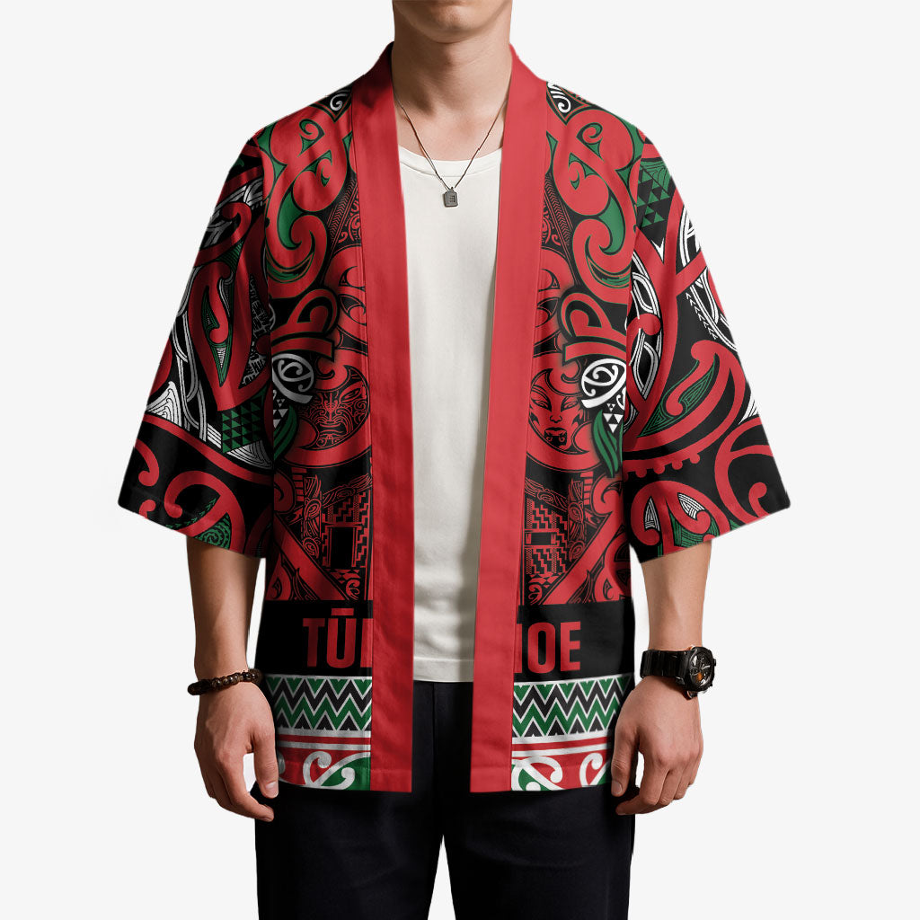 Aotearoa Iwi Tuhoe Kimono Maori Wharenui House Tribal Pattern LT9 - Polynesian Pride