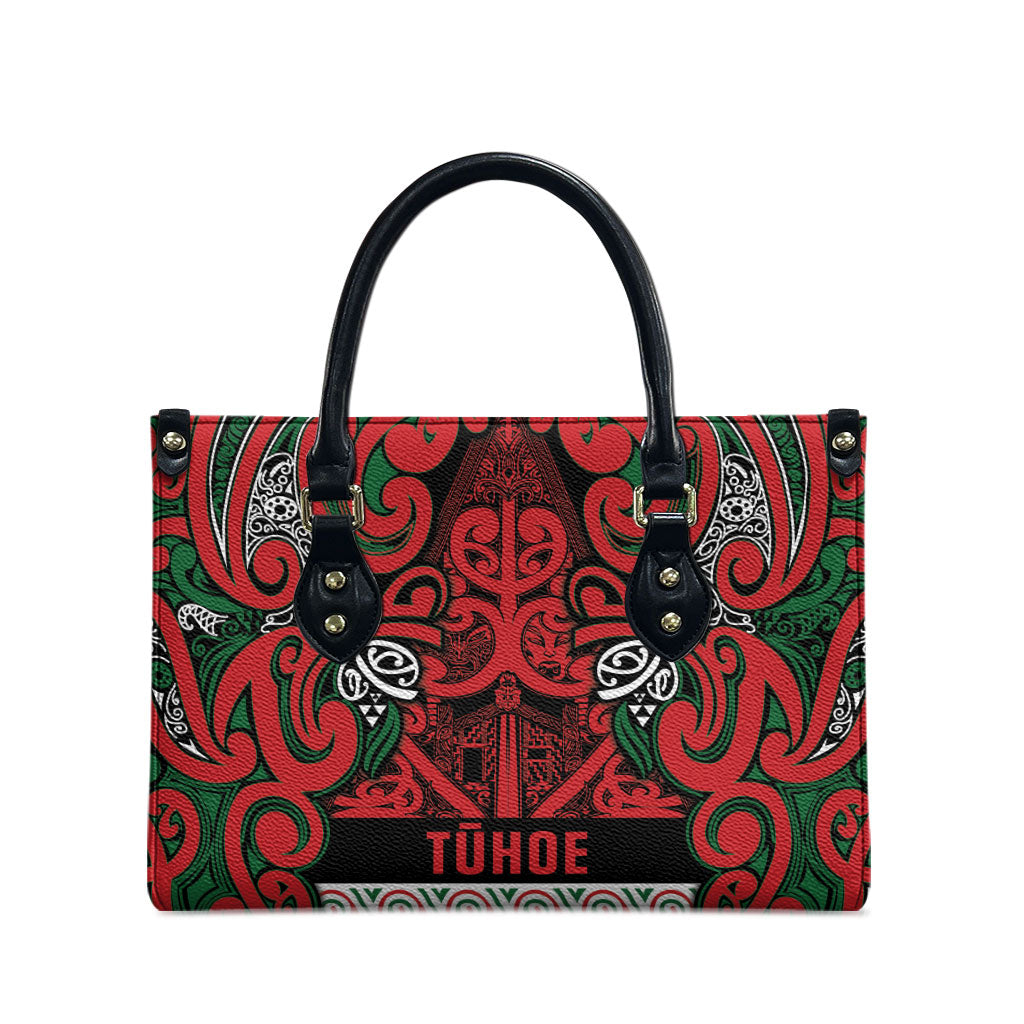 Aotearoa Iwi Tuhoe Leather Bag Maori Wharenui House Tribal Pattern LT9 - Polynesian Pride