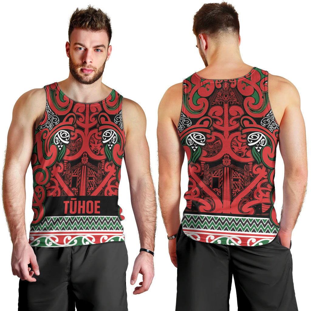 Aotearoa Iwi Tuhoe Men Tank Top Maori Wharenui House Tribal Pattern LT9 - Polynesian Pride