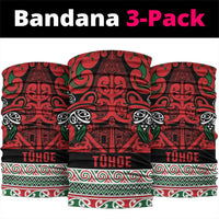 Aotearoa Iwi Tuhoe Neck Gaiter Maori Wharenui House Tribal Pattern LT9 package One Size: 25*50cm Green Red - Polynesian Pride