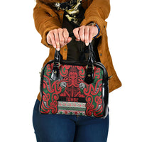 Aotearoa Iwi Tuhoe Shoulder Handbag Maori Wharenui House Tribal Pattern LT9 One Size Green Red - Polynesian Pride