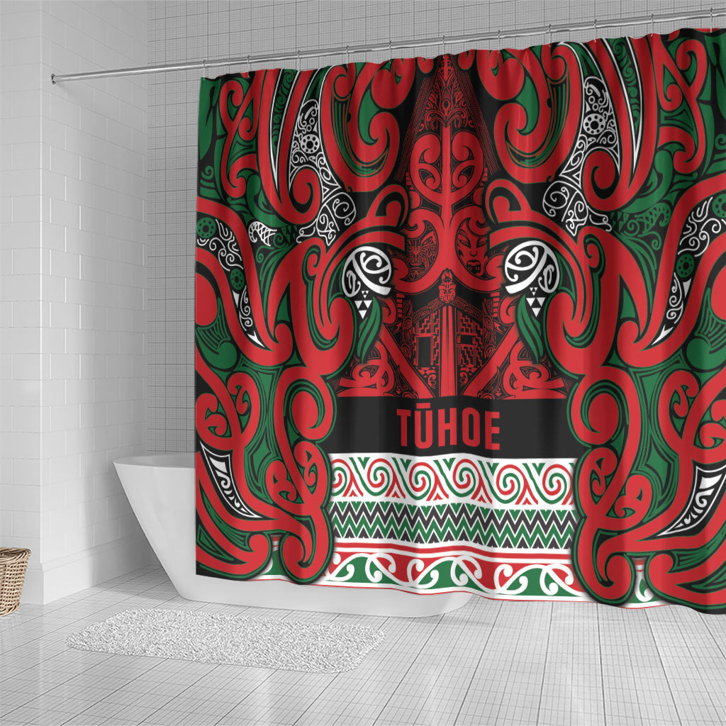 Aotearoa Iwi Tuhoe Shower Curtain Maori Wharenui House Tribal Pattern LT9 - Polynesian Pride