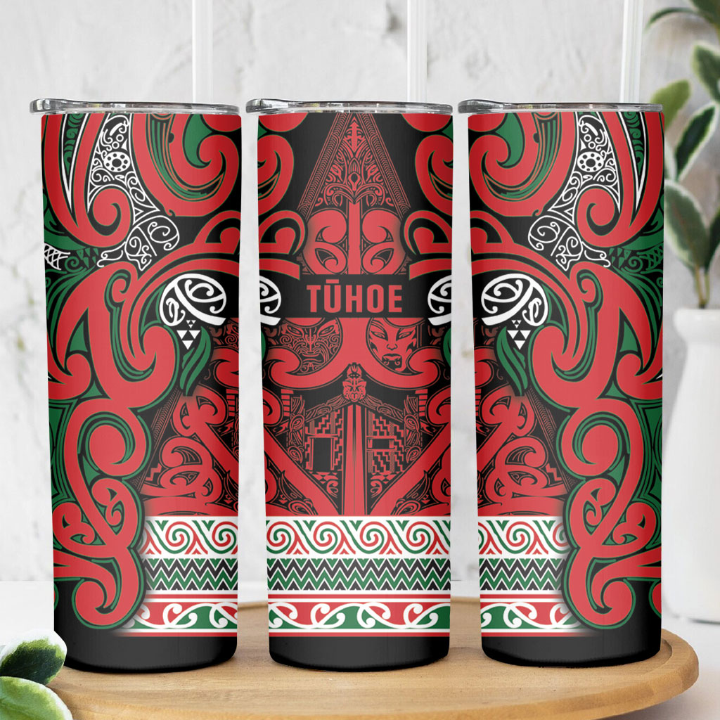 Aotearoa Iwi Tuhoe Skinny Tumbler Maori Wharenui House Tribal Pattern LT9 - Polynesian Pride