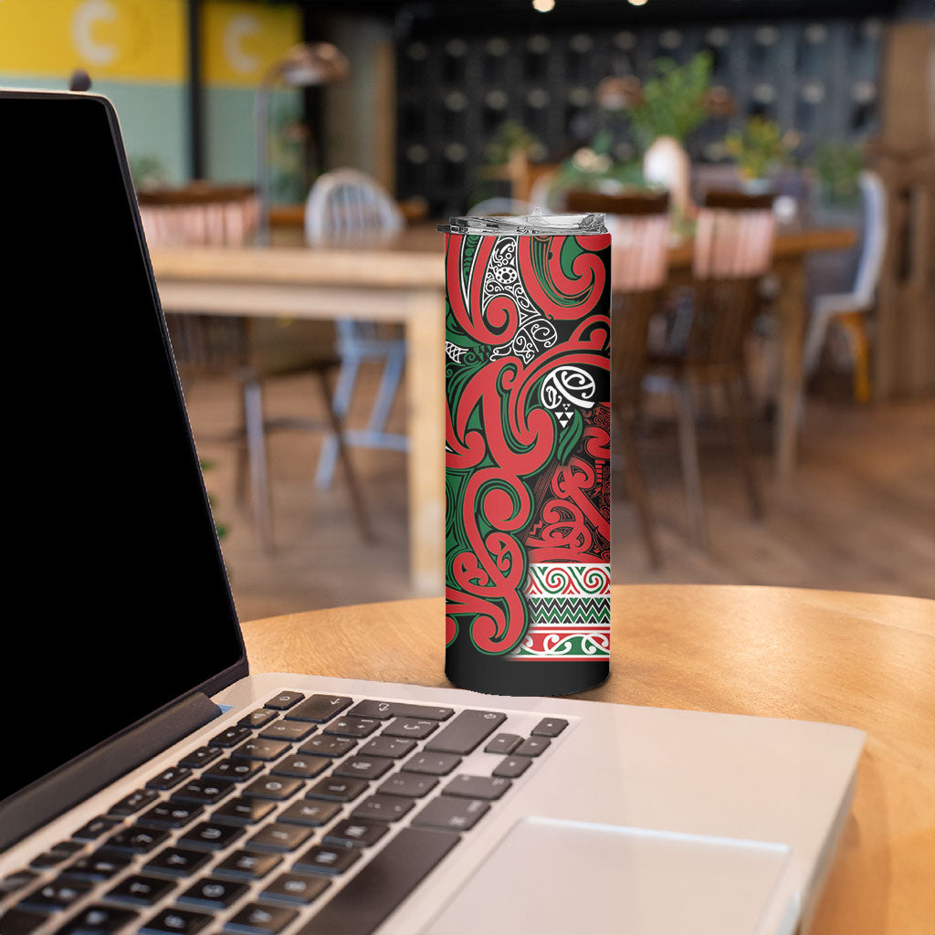 Aotearoa Iwi Tuhoe Skinny Tumbler Maori Wharenui House Tribal Pattern LT9 - Polynesian Pride