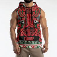 Aotearoa Iwi Tuhoe Sleeveless Hoodie Maori Wharenui House Tribal Pattern LT9 - Polynesian Pride