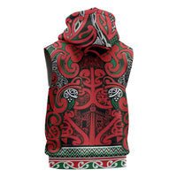 Aotearoa Iwi Tuhoe Sleeveless Zip Hoodie Maori Wharenui House Tribal Pattern LT9 - Polynesian Pride