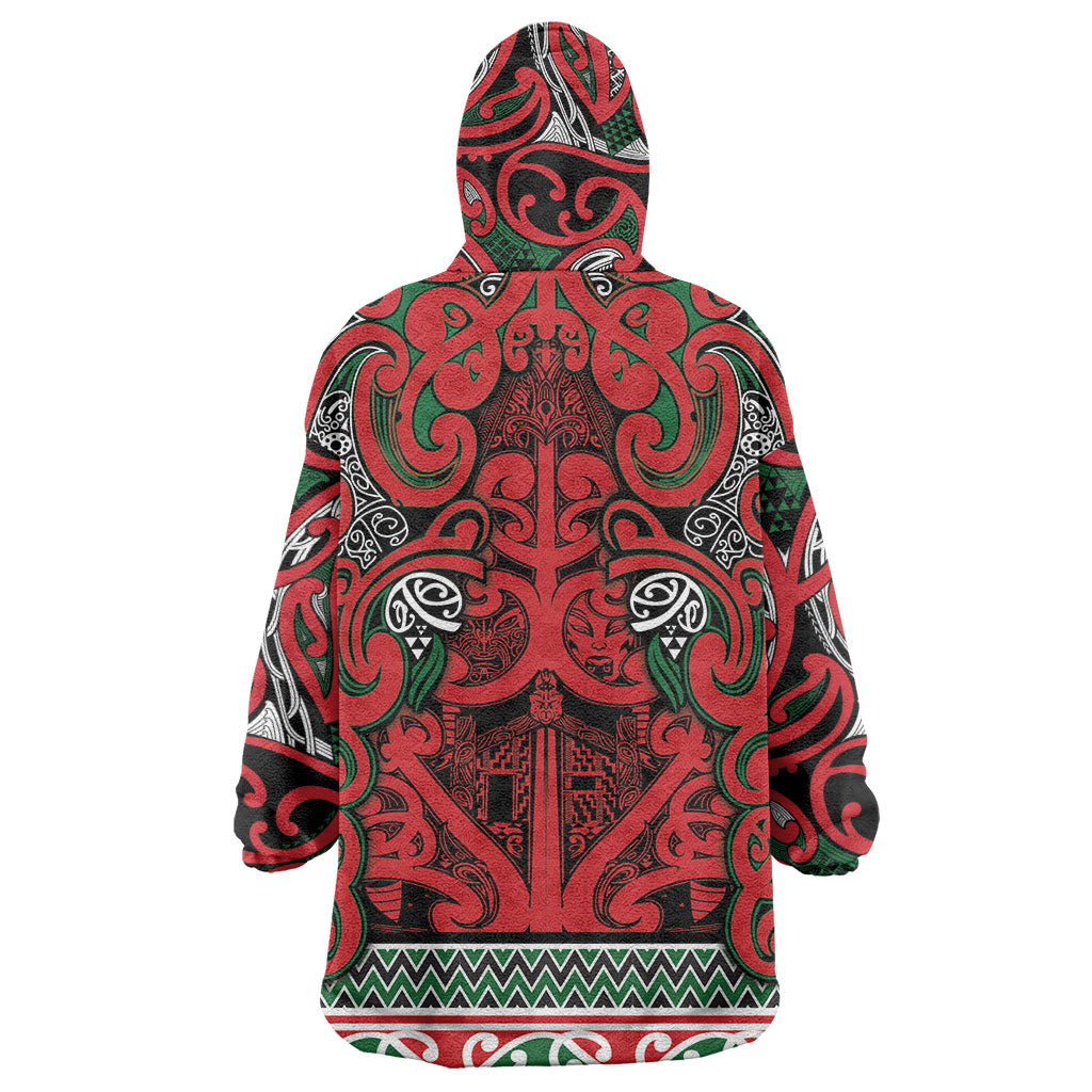 Aotearoa Iwi Tuhoe Wearable Blanket Hoodie Maori Wharenui House Tribal Pattern LT9 - Polynesian Pride