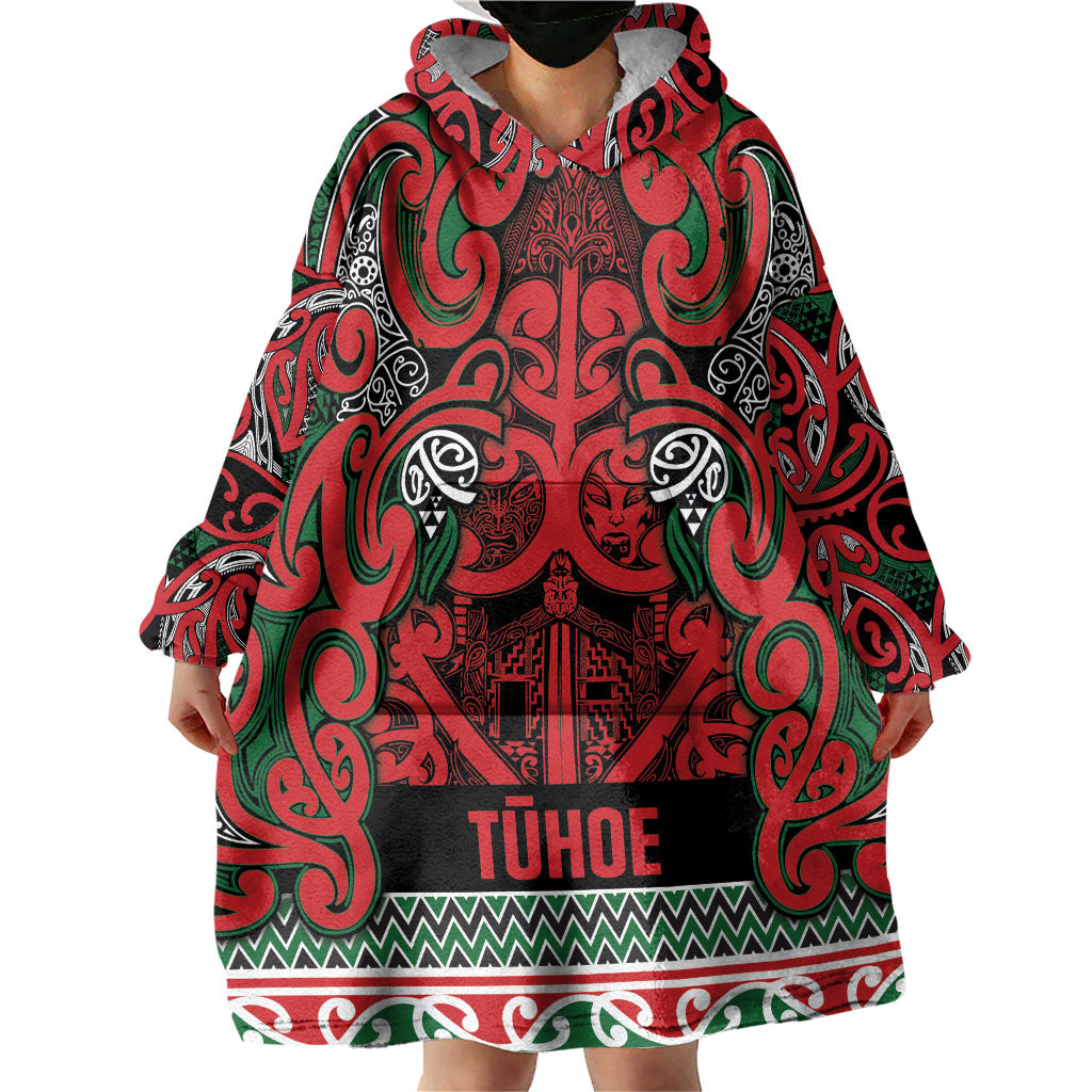 Aotearoa Iwi Tuhoe Wearable Blanket Hoodie Maori Wharenui House Tribal Pattern LT9 - Polynesian Pride