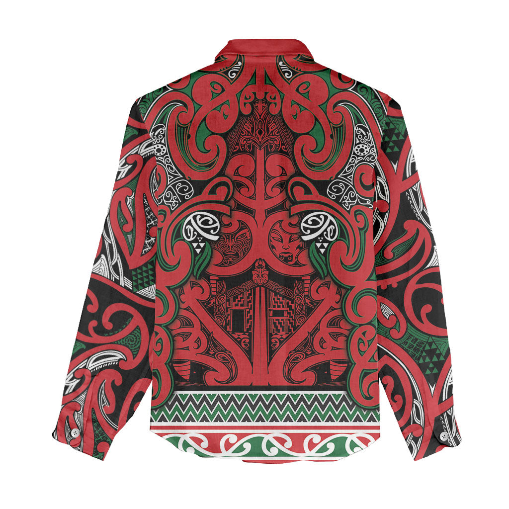 Aotearoa Iwi Tuhoe Women Casual Shirt Maori Wharenui House Tribal Pattern LT9 - Polynesian Pride