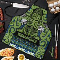 Aotearoa Iwi Whakatohea Apron Maori Wharenui House Tribal Pattern LT9 Olive green - Polynesian Pride