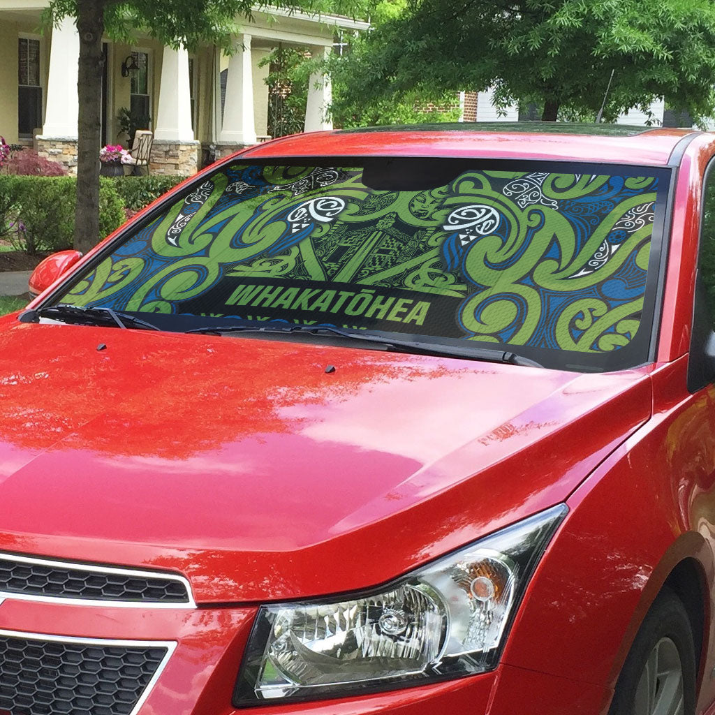 Aotearoa Iwi Whakatohea Auto Sun Shade Maori Wharenui House Tribal Pattern LT9 - Polynesian Pride