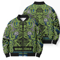 Aotearoa Iwi Whakatohea Bomber Puffer Jacket Maori Wharenui House Tribal Pattern LT9 - Polynesian Pride