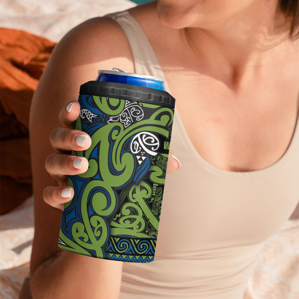 Aotearoa Iwi Whakatohea 4 in 1 Can Cooler Tumbler Maori Wharenui House Tribal Pattern LT9 - Polynesian Pride