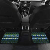 Aotearoa Iwi Whakatohea Car Mats Maori Wharenui House Tribal Pattern LT9 Set 2pcs - Back Olive green - Polynesian Pride