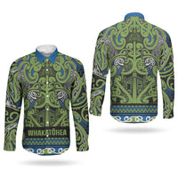 Aotearoa Iwi Whakatohea Couples Matching Long Sleeve Bodycon Dress and Long Sleeve Button Shirt Maori Wharenui House Tribal Pattern LT9 - Polynesian Pride