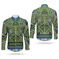 Aotearoa Iwi Whakatohea Couples Matching Off Shoulder Short Dress and Long Sleeve Button Shirt Maori Wharenui House Tribal Pattern LT9 - Polynesian Pride
