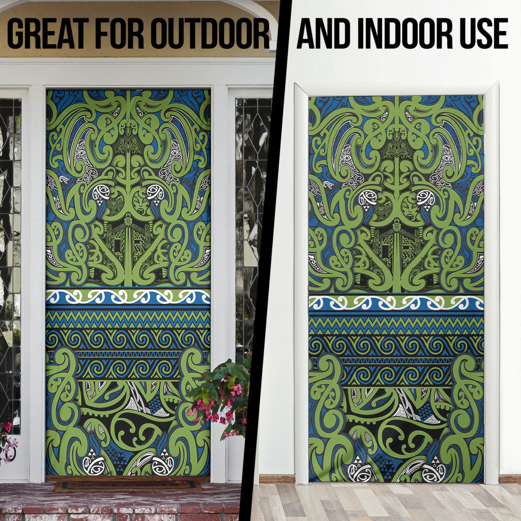 Aotearoa Iwi Whakatohea Door Cover Maori Wharenui House Tribal Pattern LT9 - Polynesian Pride