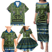 Aotearoa Iwi Whakatohea Family Matching Puletasi and Hawaiian Shirt Maori Wharenui House Tribal Pattern LT9 - Polynesian Pride