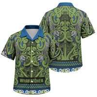 Aotearoa Iwi Whakatohea Family Matching Short Sleeve Bodycon Dress and Hawaiian Shirt Maori Wharenui House Tribal Pattern LT9 Son's Shirt Olive green - Polynesian Pride