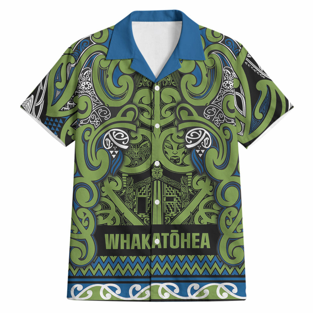 Aotearoa Iwi Whakatohea Hawaiian Shirt Maori Wharenui House Tribal Pattern LT9 Olive green - Polynesian Pride
