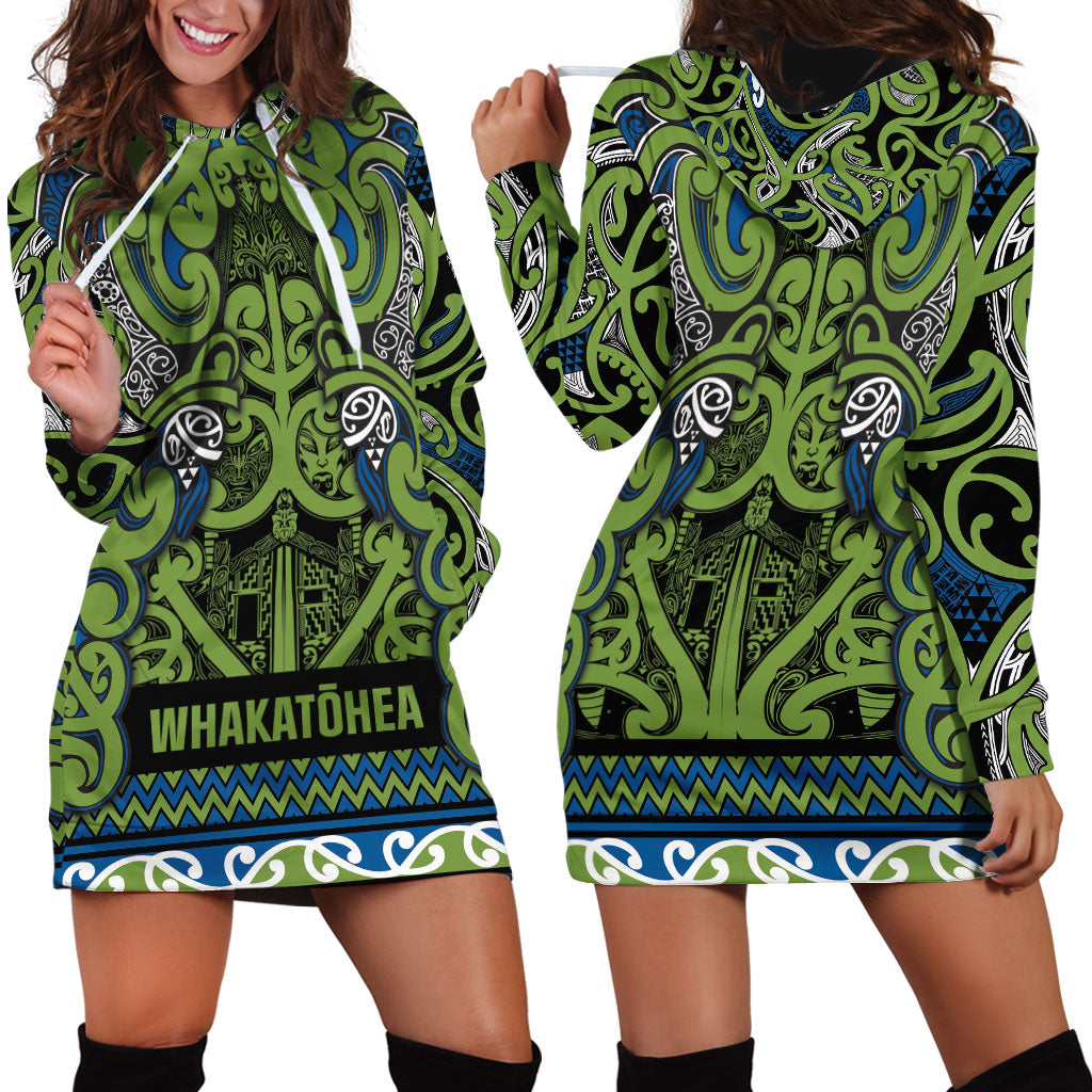 Aotearoa Iwi Whakatohea Hoodie Dress Maori Wharenui House Tribal Pattern LT9 - Polynesian Pride