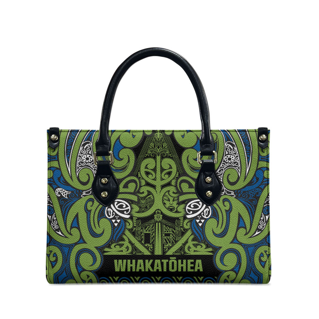 Aotearoa Iwi Whakatohea Leather Bag Maori Wharenui House Tribal Pattern LT9 - Polynesian Pride