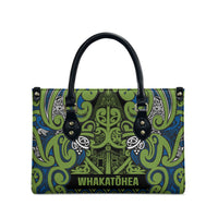 Aotearoa Iwi Whakatohea Leather Bag Maori Wharenui House Tribal Pattern LT9 - Polynesian Pride