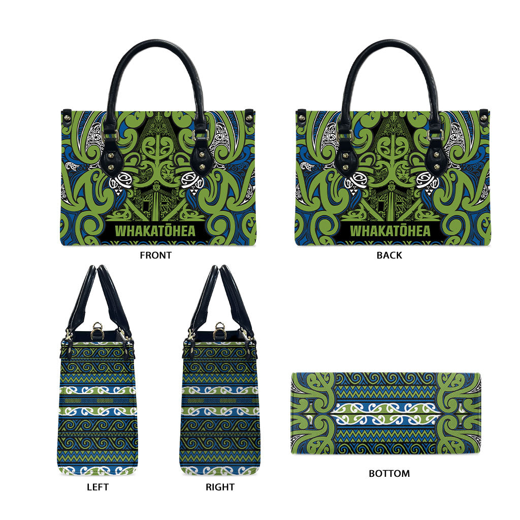 Aotearoa Iwi Whakatohea Leather Bag Maori Wharenui House Tribal Pattern LT9 - Polynesian Pride