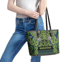 Aotearoa Iwi Whakatohea Leather Tote Bag Maori Wharenui House Tribal Pattern LT9 - Polynesian Pride